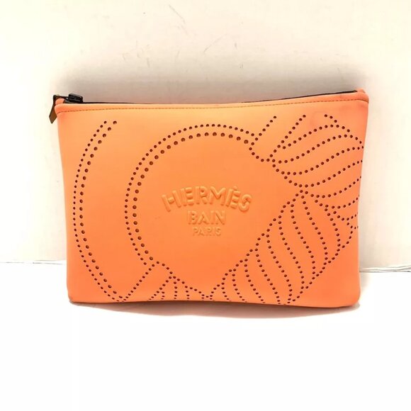 Auth HERMES Neo Bain MM Pink Polyamide Elastane None Pouch - Picture 1 of 6